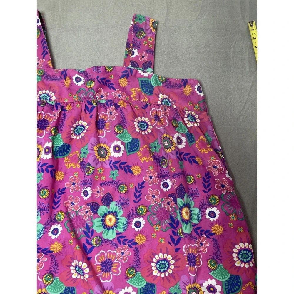 Vtg Nightgown Womens Plus 1X Pink Floral Pockets House Dress Muumuu‎ Midi Travel